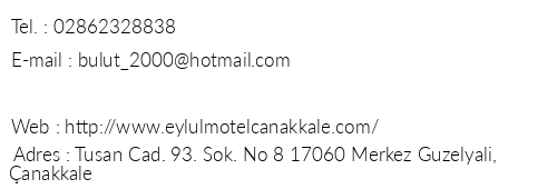 Eyll Motel telefon numaralar, faks, e-mail, posta adresi ve iletiim bilgileri